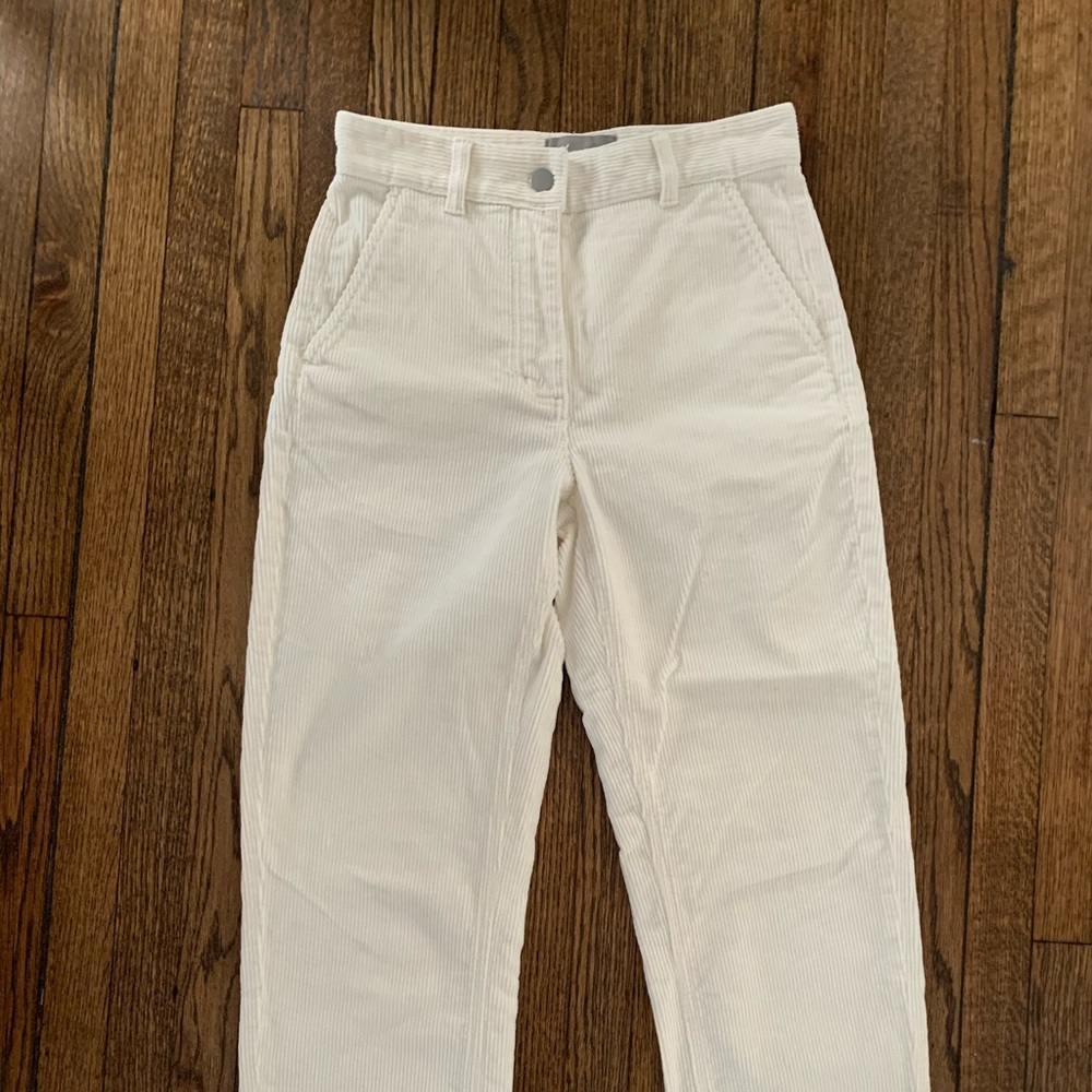 Everlane Corduroy Straight Leg Crop, Bone, size 4